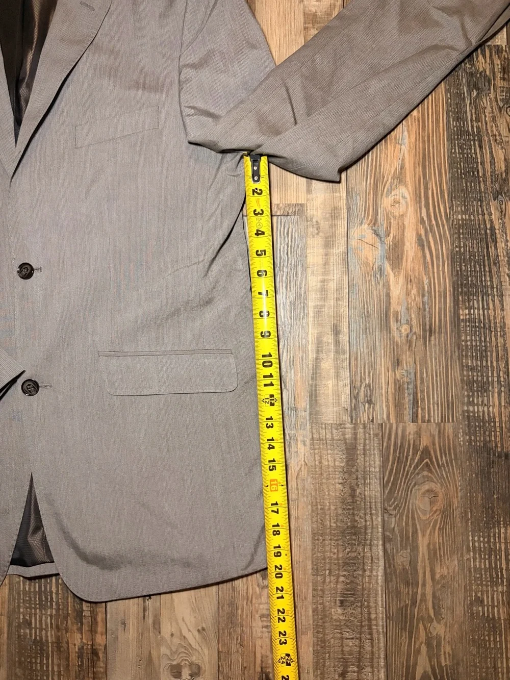 Savane Sport Coat Blazer Men’s 42L Gray 2 Button Classic Suit Jacket Long